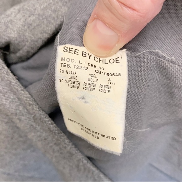 See By Chloe Grey Wool Blazer Two-Button Preppy Grannycore Style Size 10 - Picture 11 of 11